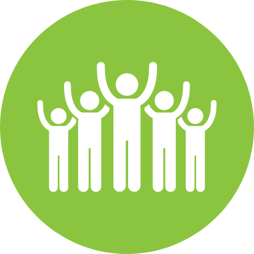 Cartoon icon of group of people